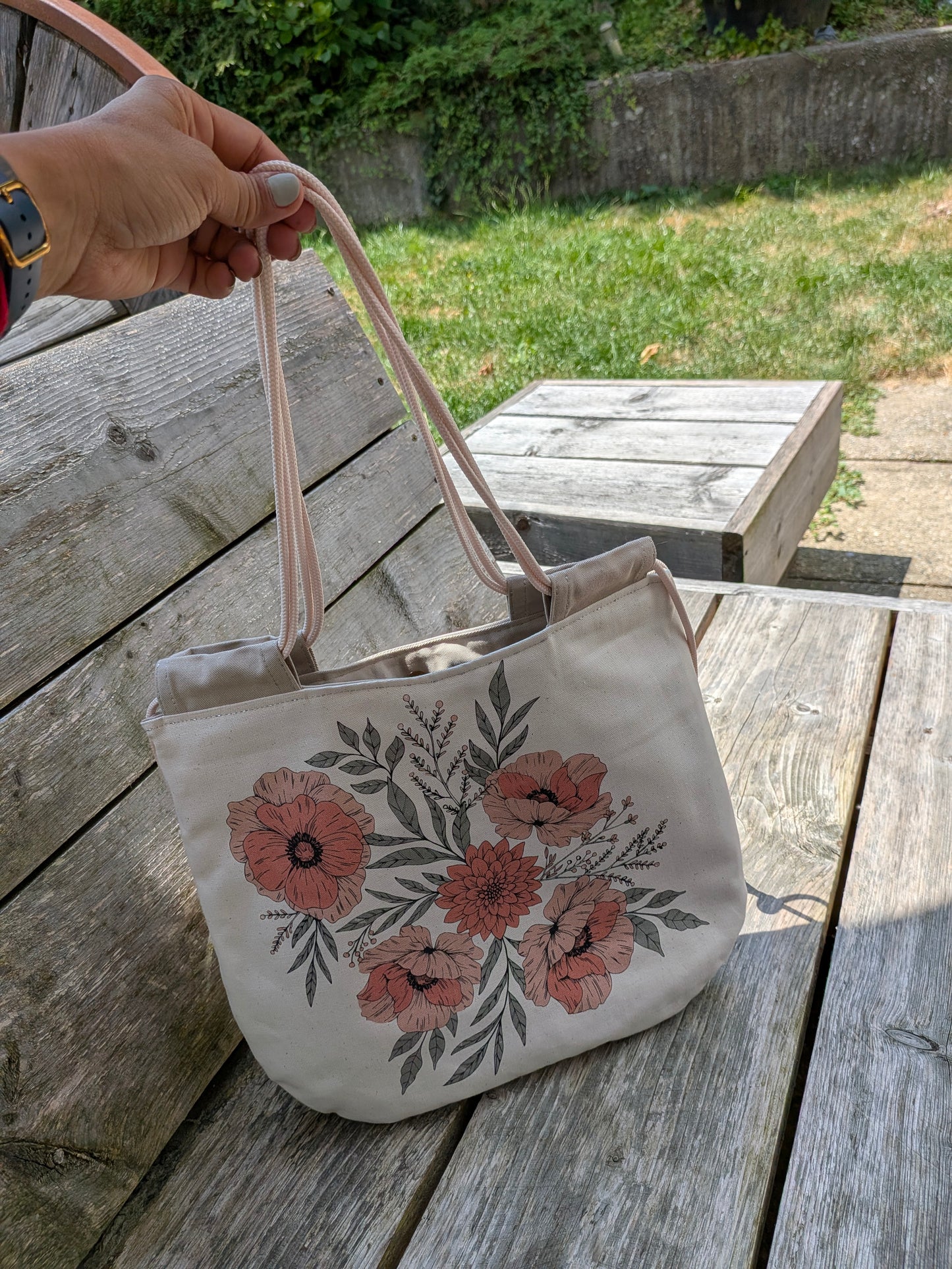 Le sac Sororité - Fleurs - Beige
