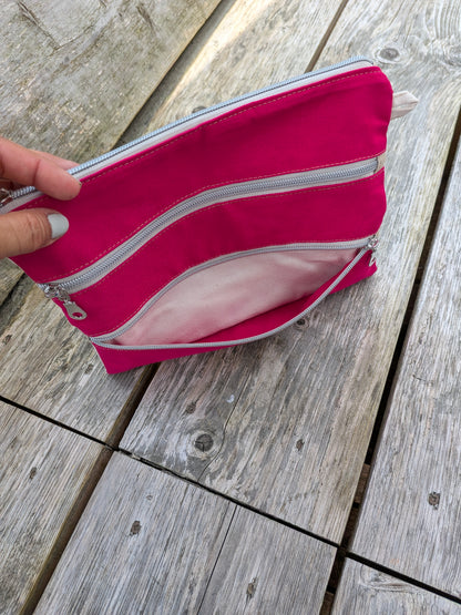 La pochette Zip Sororité - Fleurs - Rose
