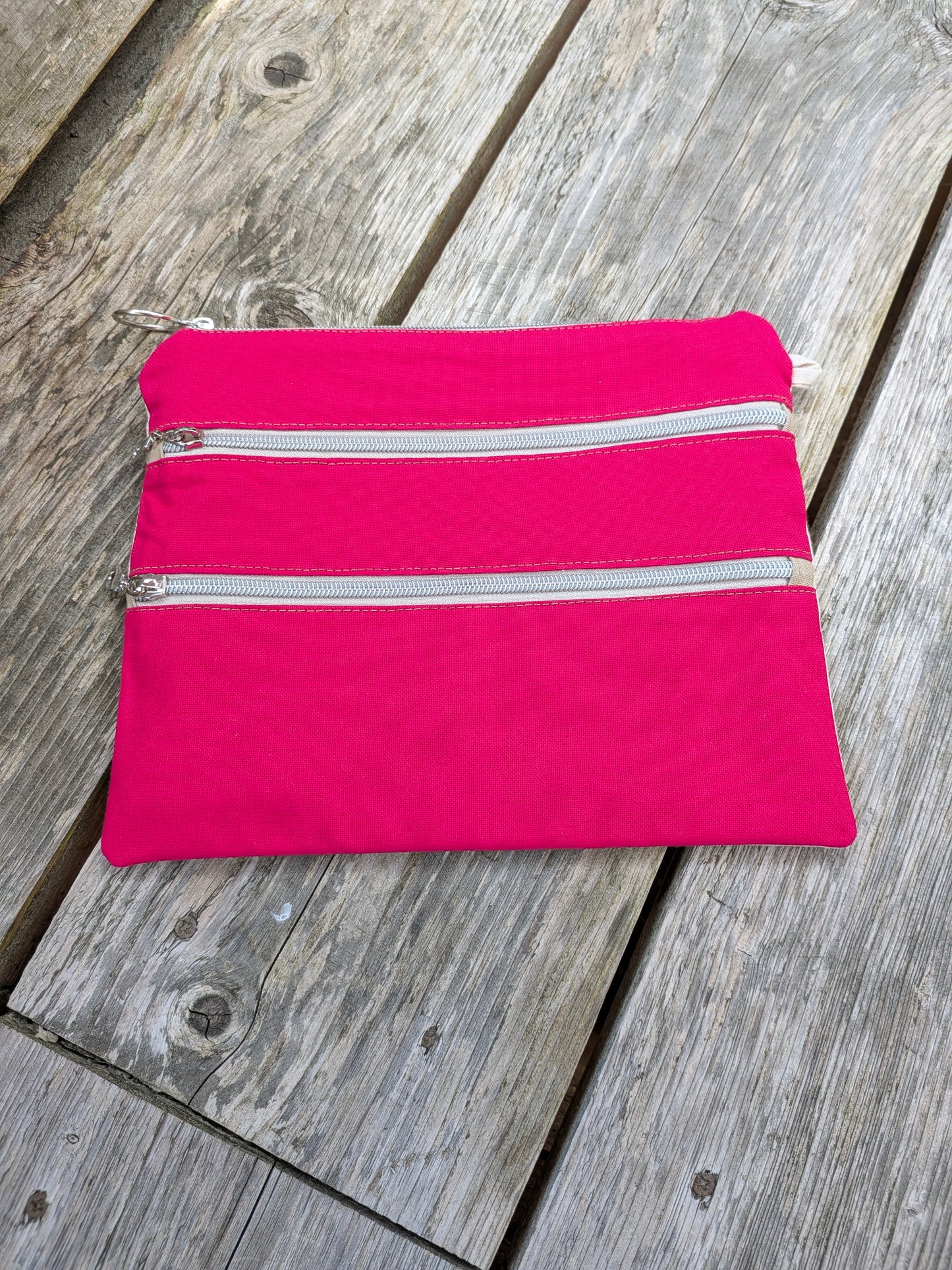 La pochette Zip Sororité - Fleurs - Rose
