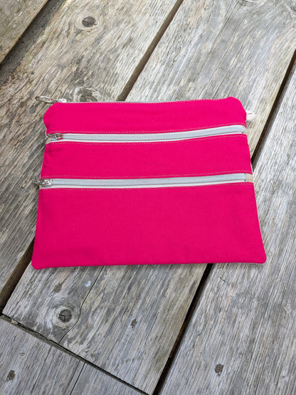 La pochette Zip Sororité - Fleurs - Rose
