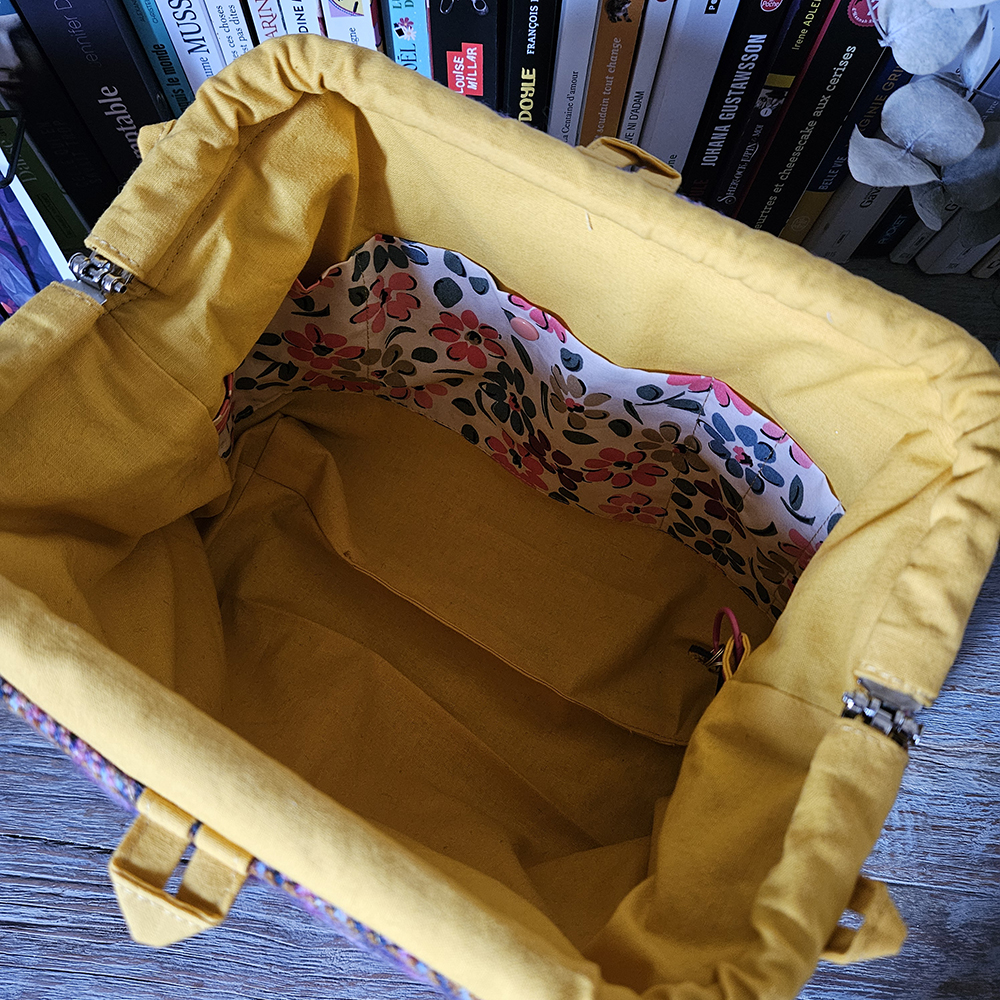 Sac Clap à projet tricot taille 1 – fait main, tissu au choix