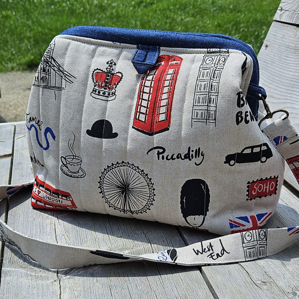 Sac Clap à projet tricot taille 2 – fait main, tissu au choix, avec bandoulière