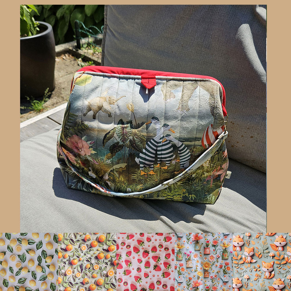 Sac Clap à projet tricot taille 3 – fait main, tissu 3D, avec bandoulière