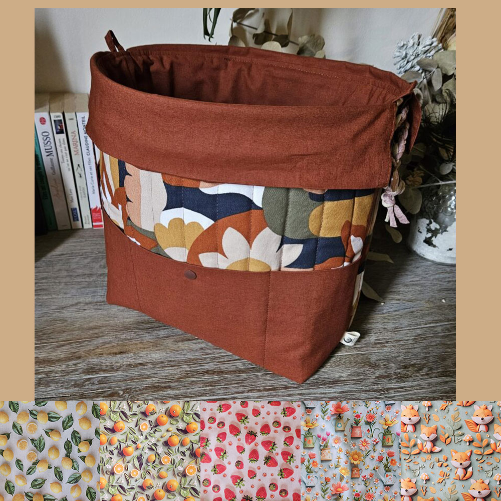 Sac à projet tricot taille XL – fait main, tissu 3D, avec bandoulière