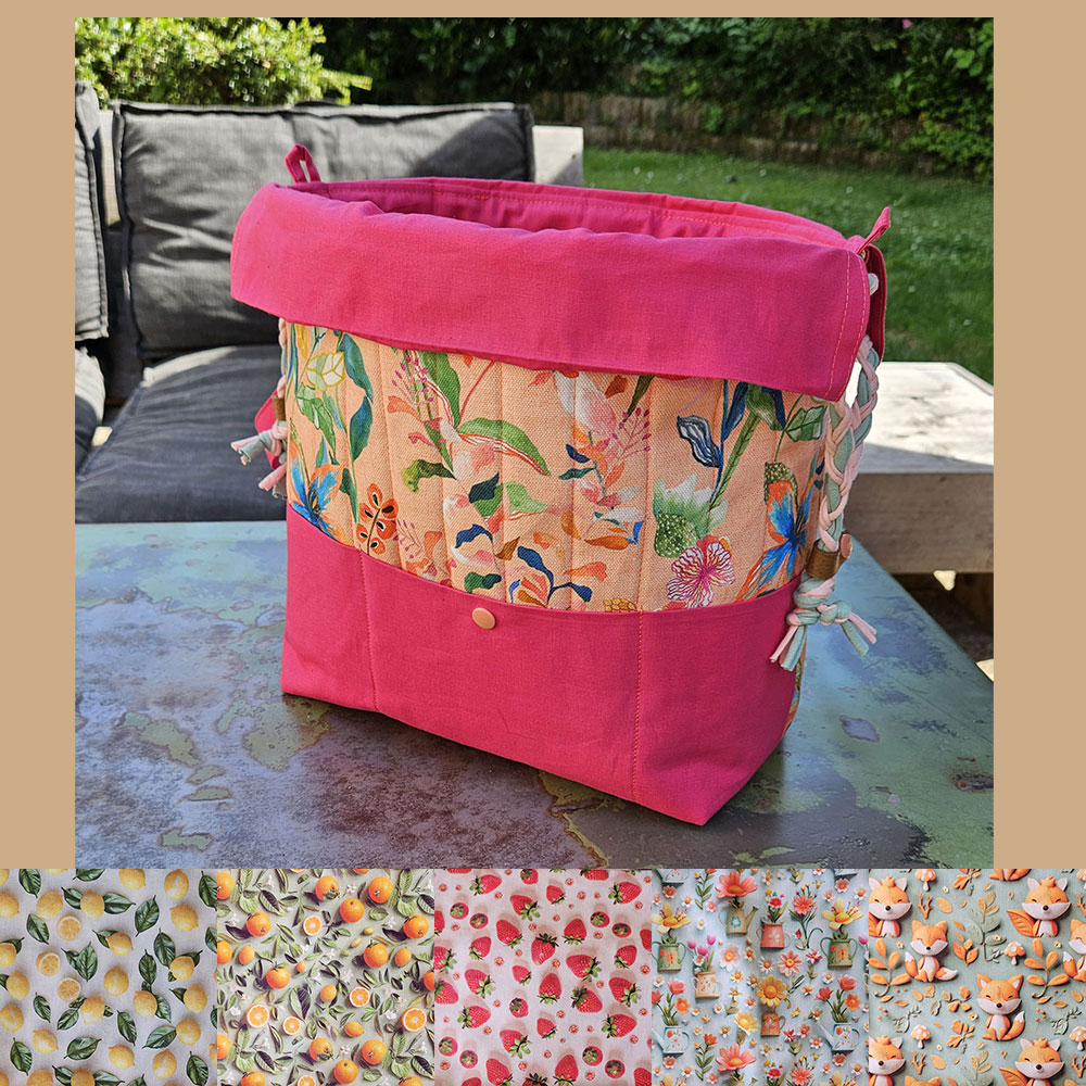 Sac à projet tricot taille M – fait main, tissu 3D